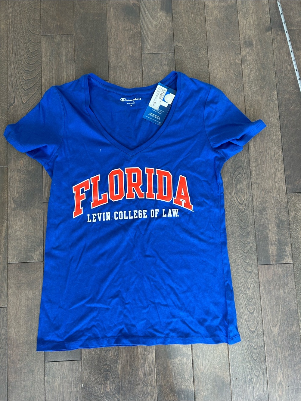 Champion Florida Levin College of Law Blue V-Neck Tee women’s M